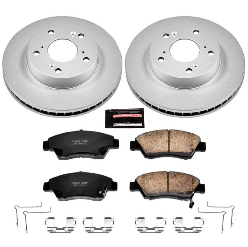PSB Z17 Evolution Coated Kit - Power Stop 13-15 Acura ILX Front Z17 Evolution Geomet Coated Brake Kit