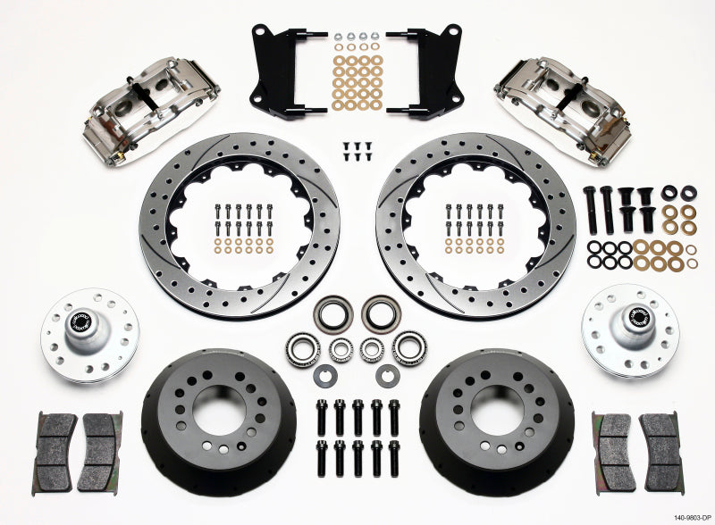 WIL Superlite Brake Kit - Wilwood Narrow Superlite 6R Front Hub Kit 12.88in Drill Pol 67-69 Camaro 64-72 Nova Chevelle