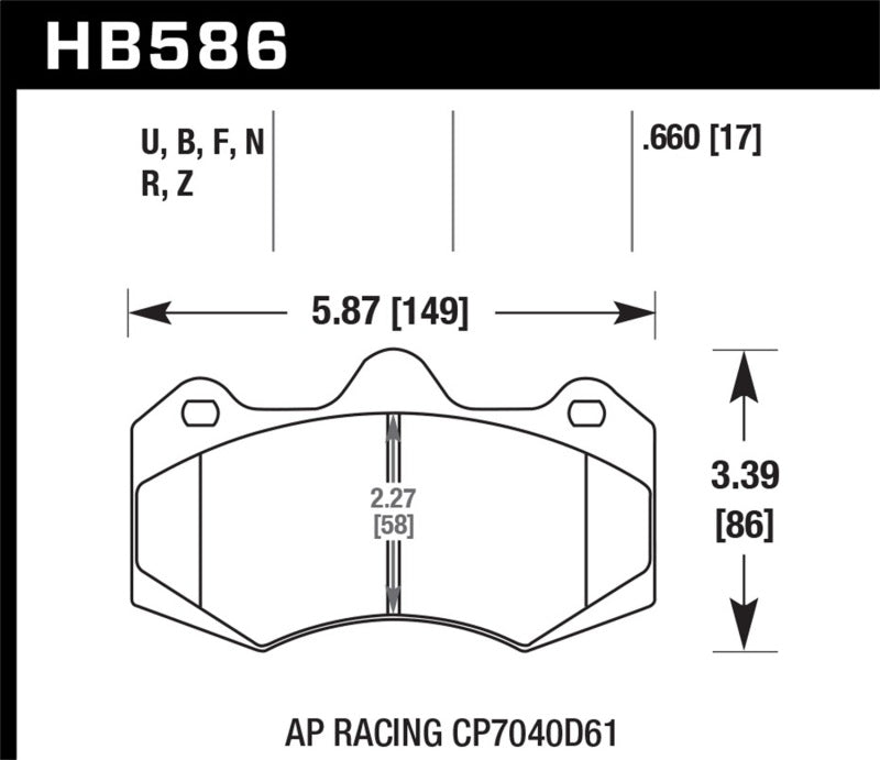 HAWK HP+ Brake Pad Sets - Hawk AP Racing CP7040 HP Plus Street Brake Pads