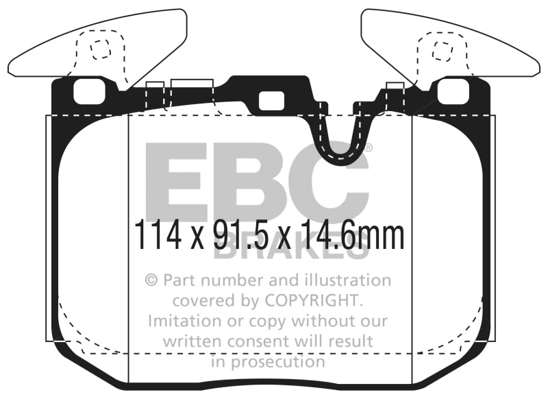 EBC Yellowstuff Brake Pad Sets - EBC 2014+ BMW I8 1.5L Turbo/Electric Yellowstuff Front Brake Pads