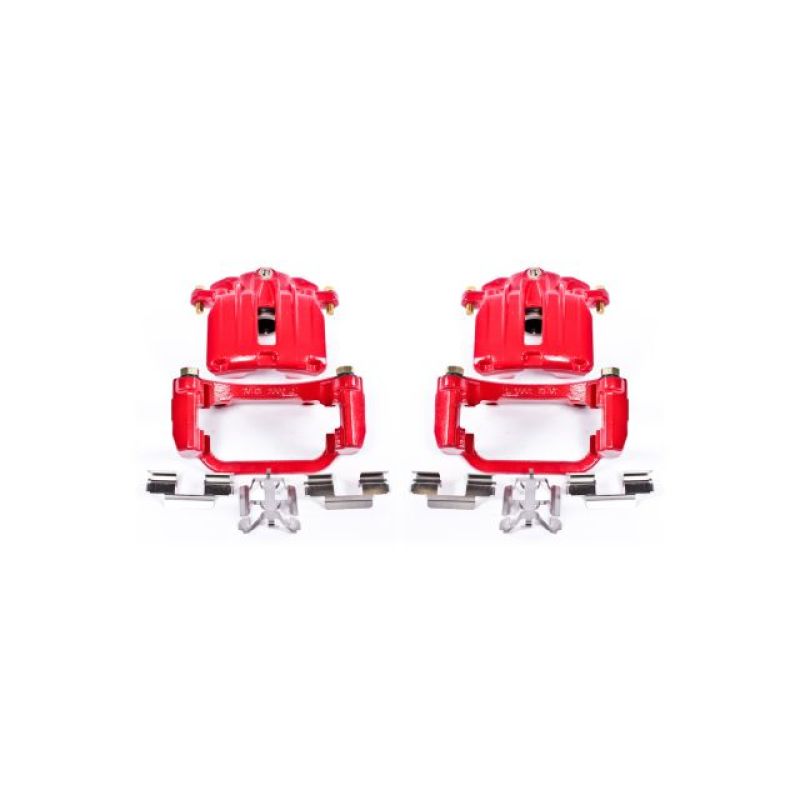 PSB Red Calipers - Power Stop 04-05 Cadillac DeVille Rear Red Calipers w/Brackets - Pair