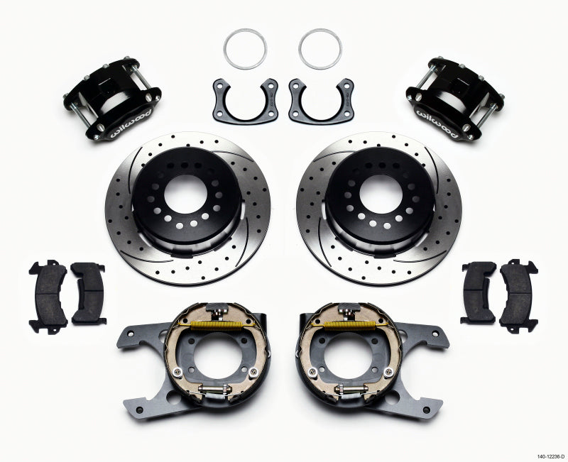 WIL D154 Brake Kit - Wilwood D154 P/S Park Brake Kit Drilled New Big Ford 2.50in Off Staggered Mount