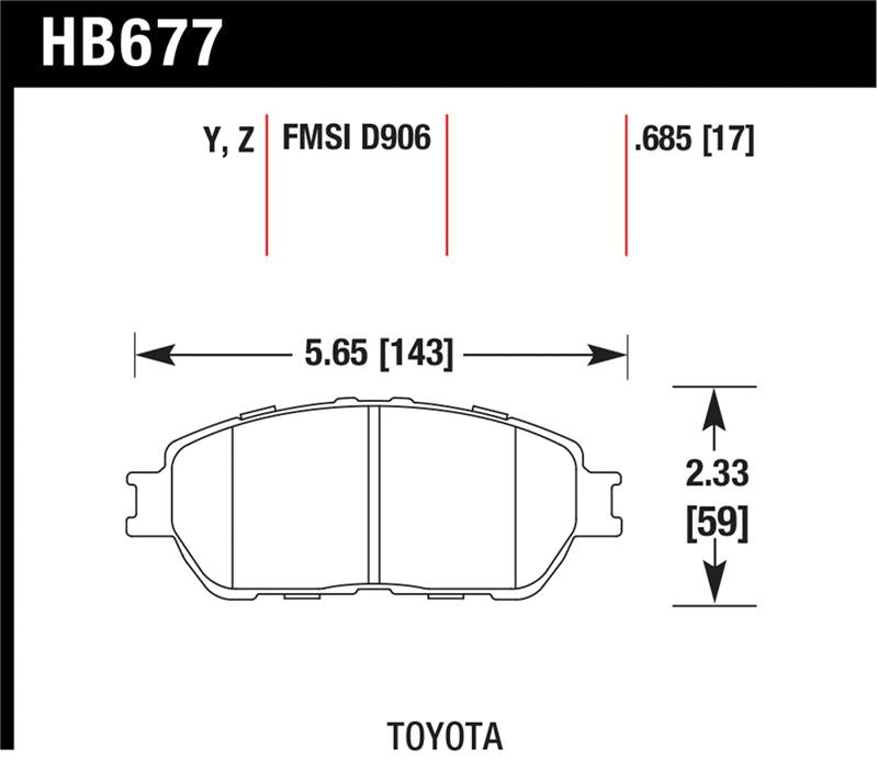 HAWK Ceramic Brake Pad Sets - Hawk Lexus 02-03/04-06 ES300/330 Toyota 98-12 Tacoma/Adynl Models Street Perf Ceramic Ft Brake Pads