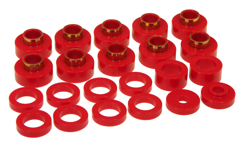 PRO Body/Subframe Bush - Red - Prothane 80-86 Jeep CJ5/CJ7 Body Mount 22 Bushing Kit - Red