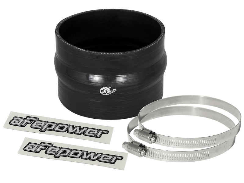 AFE Elbow Reducing Couplers - aFe Magnum FORCE Intake Coupling Kit (4 IN ID x 3 IN L) Straight Coupler w/ Hump - Black