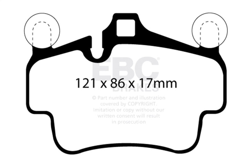 EBC Redstuff Brake Pad Sets - EBC 07-08 Porsche 911 (997) (Cast Iron Rotor only) 3.6 Carrera 2 Redstuff Front Brake Pads