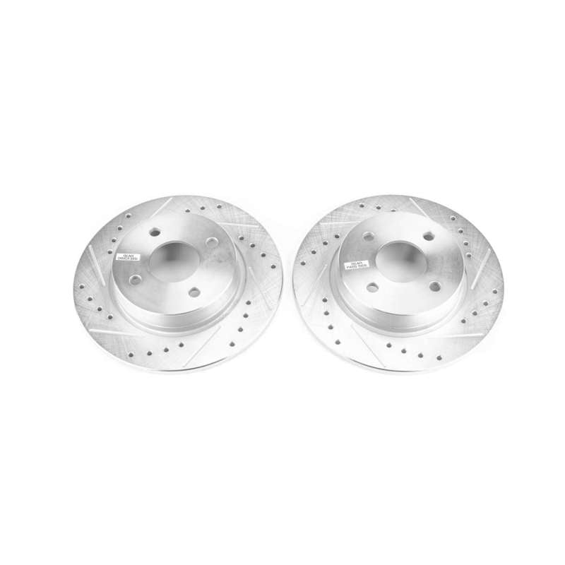 PSB Evolution Drill/Slot Rotor - Power Stop 2018 Ford EcoSport Rear Evolution Drilled & Slotted Rotors - Pair