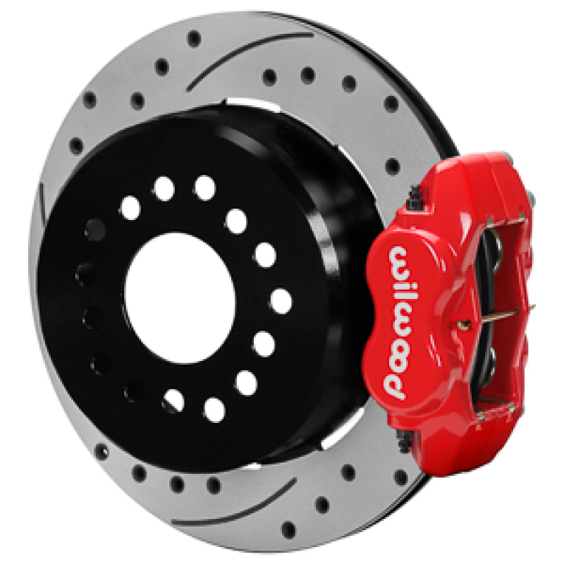 WIL Dynapro Brake Kit - Wilwood Chevy Monte Carlo Forged 4 Piston DynaPro Red Caliper HP32 VV D&S Rotor - 11.00x0.81