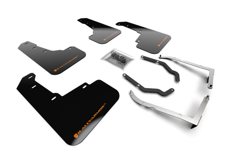 RAL UR Blk Flap/Orange Logo - Rally Armor 18-23 Subaru Crosstrek Black UR Mud Flap w/Orange Logo