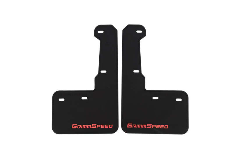 GRM Mud Flaps - Grimmspeed 15-21 Subaru WRX/STI Mudflaps - Black w/ Red Lettering