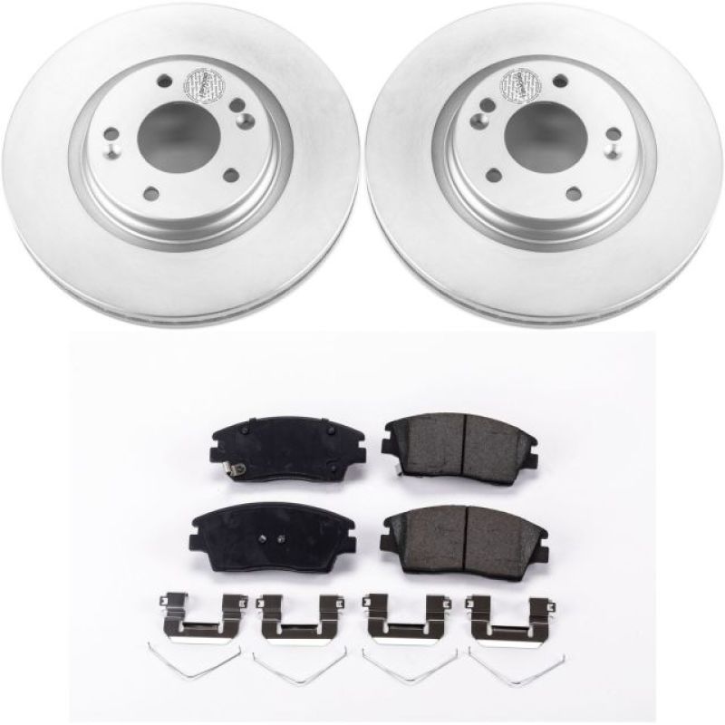 PSB Z17 Evolution Coated Kit - Power Stop 17-19 Hyundai Elantra Front Z17 Evolution Geomet Coated Brake Kit