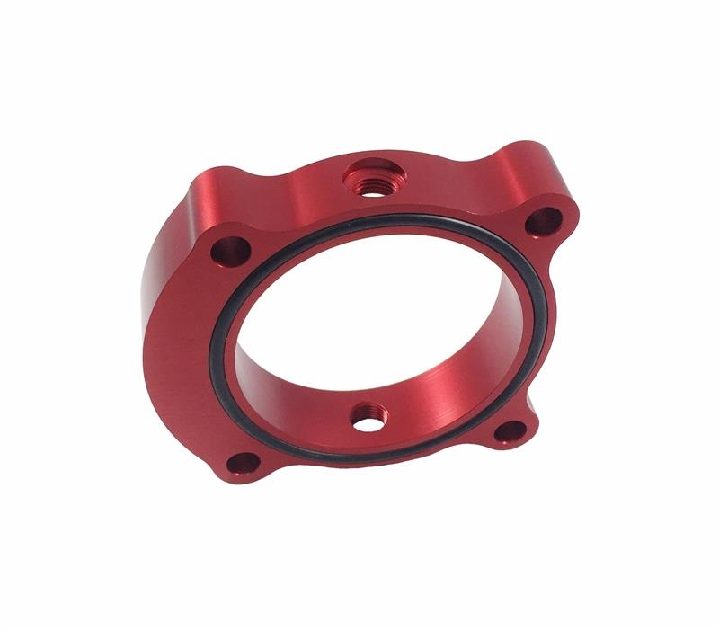 TQS TB Spacer - Red - Torque Solution Throttle Body Spacer (Red): 13+ Hyundai Genesis 2.0T
