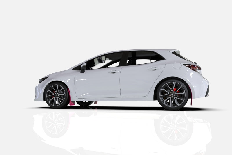 RAL BCA Pink Flap / Black Logo - Rally Armor 11-14 Subaru WRX/STI (Sedan Only) Pink Mud Flap BCE Logo