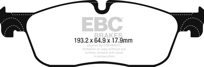 EBC Greenstuff Brake Pad Sets - EBC 2016+ Jaguar F-Pace 2.0L TD (180) Greenstuff Front Brake Pads