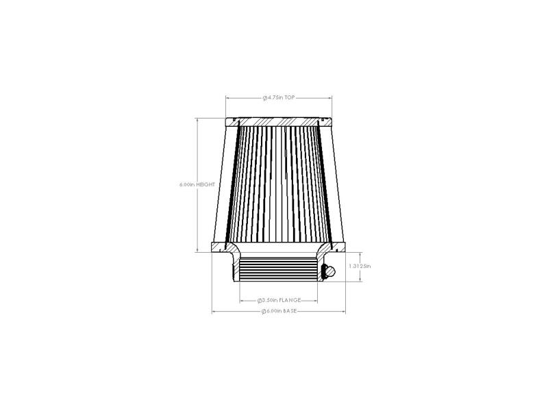 AFE Universal D2 Dura Dry Air Filter - aFe POWER Universal Clamp-On Air Filter w/ D2 Dura-Dry Media - 3-1/2in F x 6in B x 4-3/4in T x 6in H