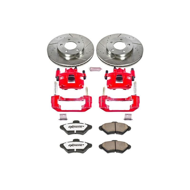 PSB Z26 Street Kit w/Cals - Power Stop 93-97 Ford Thunderbird Front Z26 Street Warrior Brake Kit w/Calipers