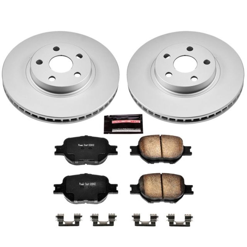 PSB Z17 Evolution Coated Kit - Power Stop 05-10 Scion tC Front Z17 Evolution Geomet Coated Brake Kit
