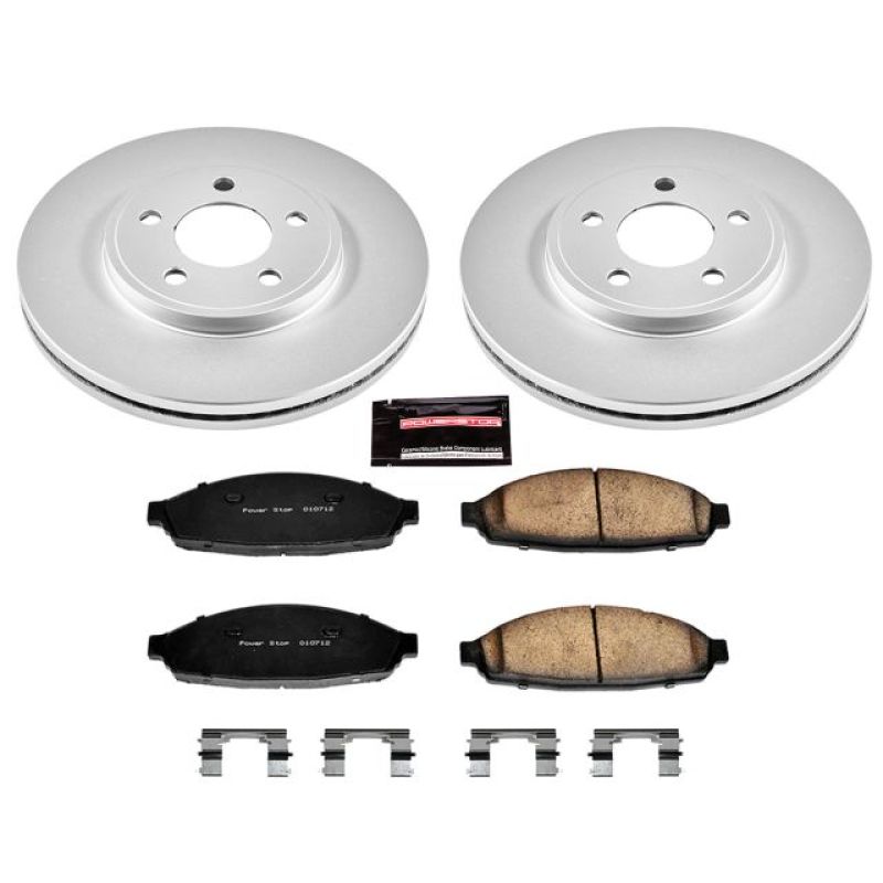 PSB Z17 Evolution Coated Kit - Power Stop 03-11 Ford Crown Victoria Front Z17 Evolution Geomet Coated Brake Kit