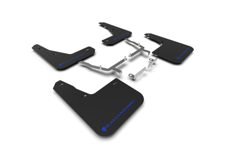 RAL UR Blk Flap/Blue Logo - Rally Armor 19-25 Ford Focus ST MK4 Black UR Mud Flap w/Blue Logo