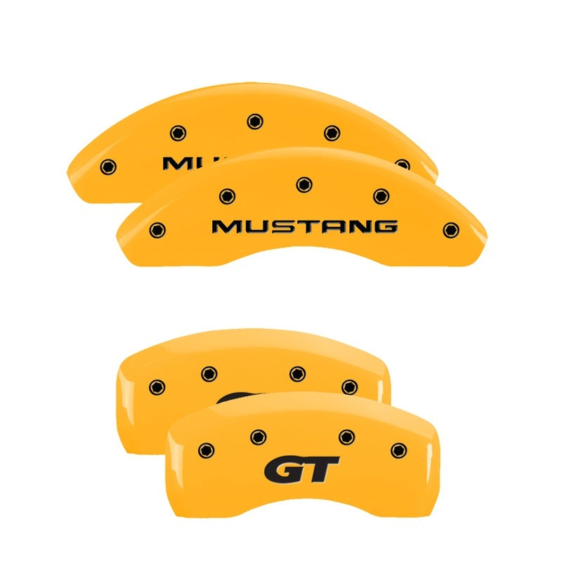 MGP Caliper Covers 4 Logo - MGP 4 Caliper Covers Engraved Front Mustang Rear Sn95/Gt Yellow Finish Black Char 1997 Ford Mustang