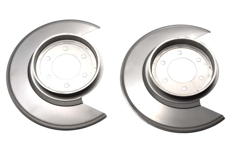 KEN Disc Brake Covers - Kentrol 76-78 Jeep CJ Disc Brake Dust Cover Pair - Polished Silver