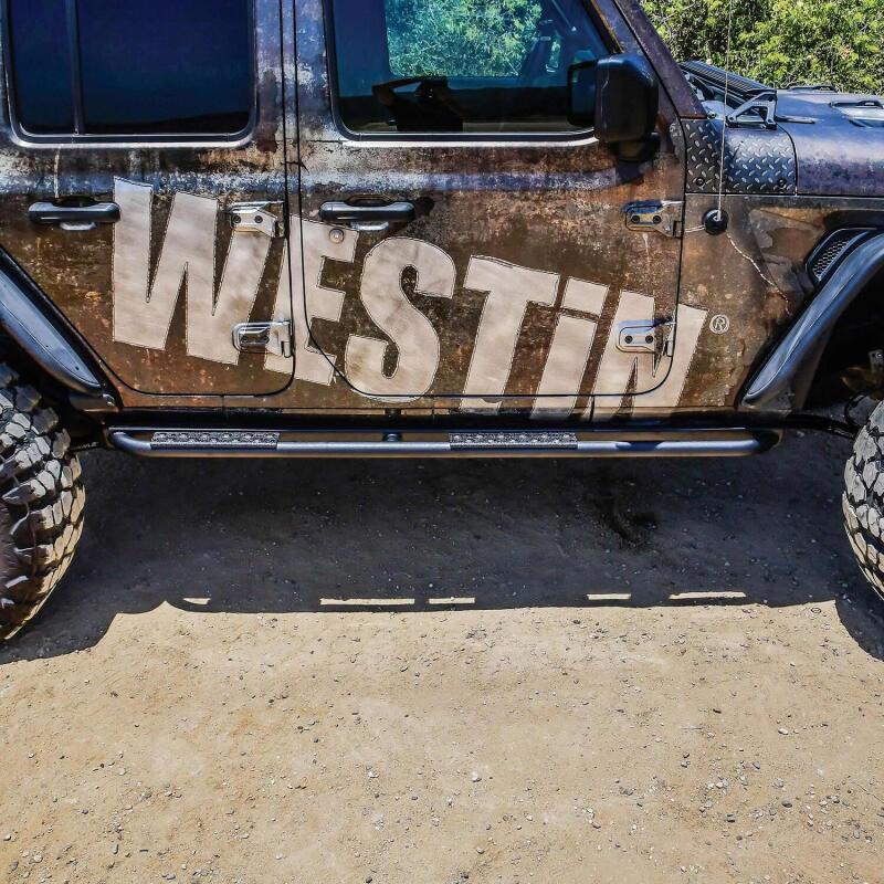WES XTS Rock Sliders - Westin 18-23 Jeep Wrangler JL Unlimited 4dr Rock Slider - Textured Black