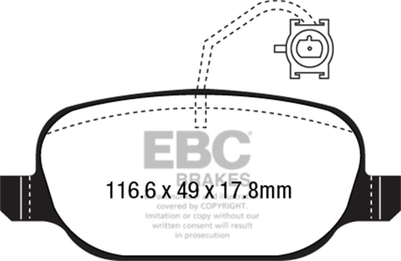 EBC Redstuff Brake Pad Sets - EBC 2014+ Alfa Romeo 4C 1.75L Turbo Redstuff Rear Brake Pads