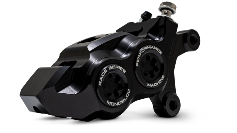 PFM Brake Calipers - Performance Machine 08-23 FL,18-24 M8 Softail,06-17 VRod 137x4B Rce Series Monobloc Caliper Right BK