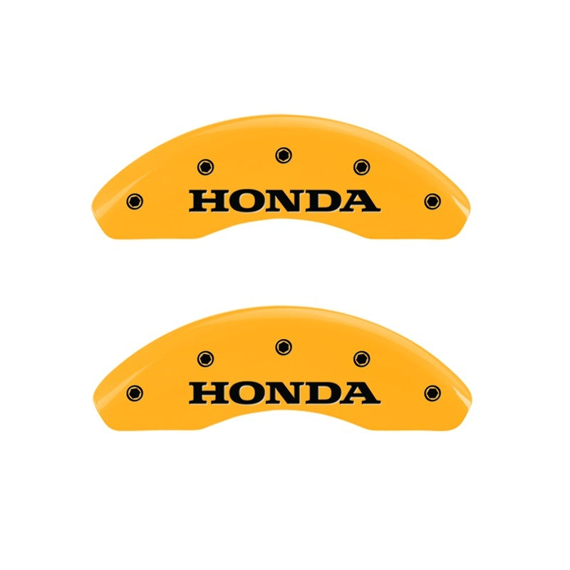 MGP Caliper Covers 2 Logo - MGP 2 Caliper Covers Engraved Front Honda Yellow Finish Black Characters 2007 Honda Civic