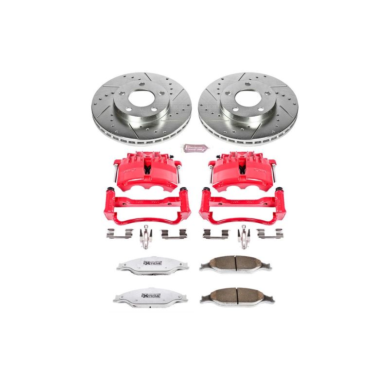 PSB Z26 Street Kit w/Cals - Power Stop 03-04 Ford Mustang Front Z26 Street Warrior Brake Kit w/Calipers