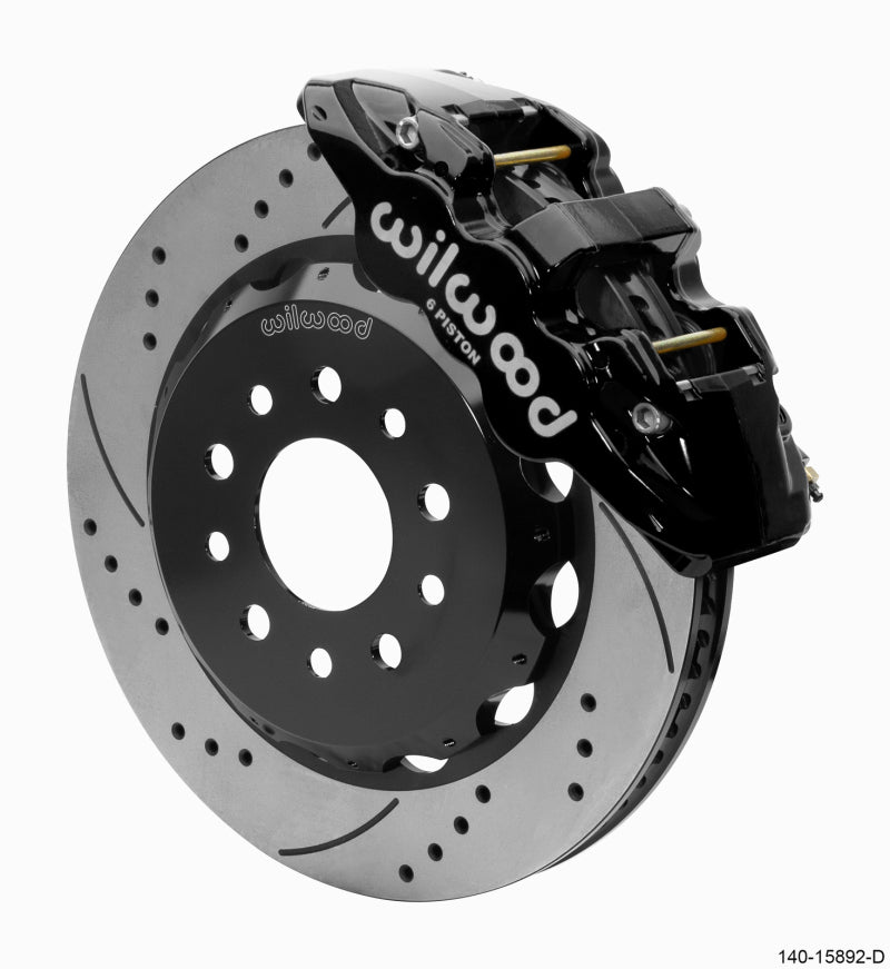 WIL Aero Brake Kit - Wilwood 18-25 Jeep JL AERO6 Front Hat Kit 14.00 Black SRP w/Lines