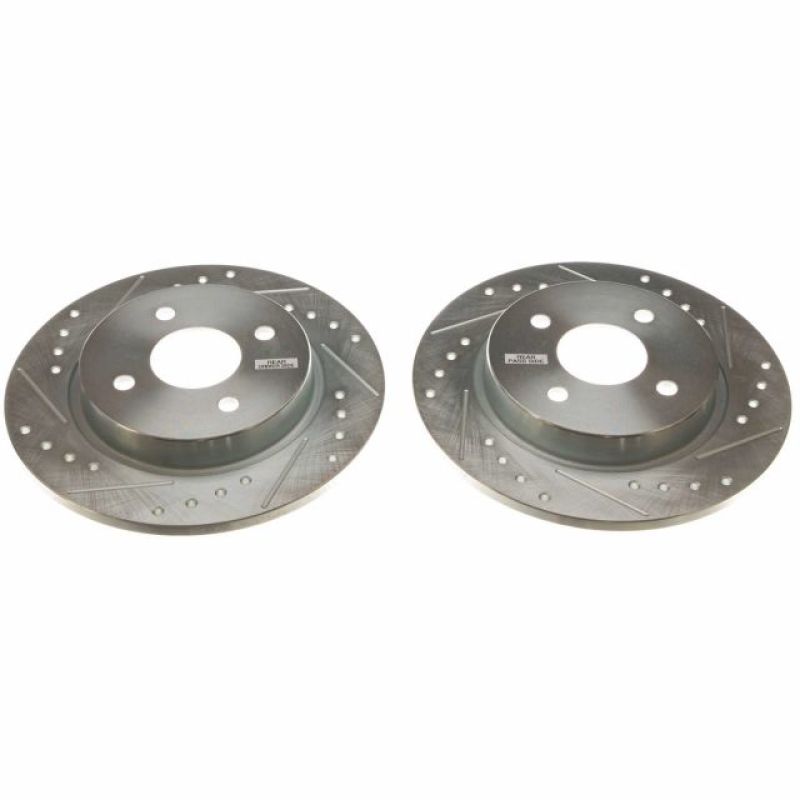 PSB Evolution Drill/Slot Rotor - Power Stop 2018 Ford EcoSport Rear Evolution Drilled & Slotted Rotors - Pair