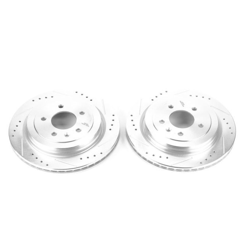 PSB Evolution Drill/Slot Rotor - Power Stop 13-18 Cadillac ATS Rear Evolution Drilled & Slotted Rotors - Pair
