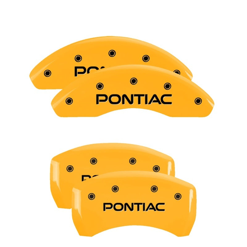 MGP Caliper Covers 4 Logo - MGP 4 Caliper Covers Engraved Front & Rear Pontiac Yellow Finish Black Char 2010 Pontiac G6