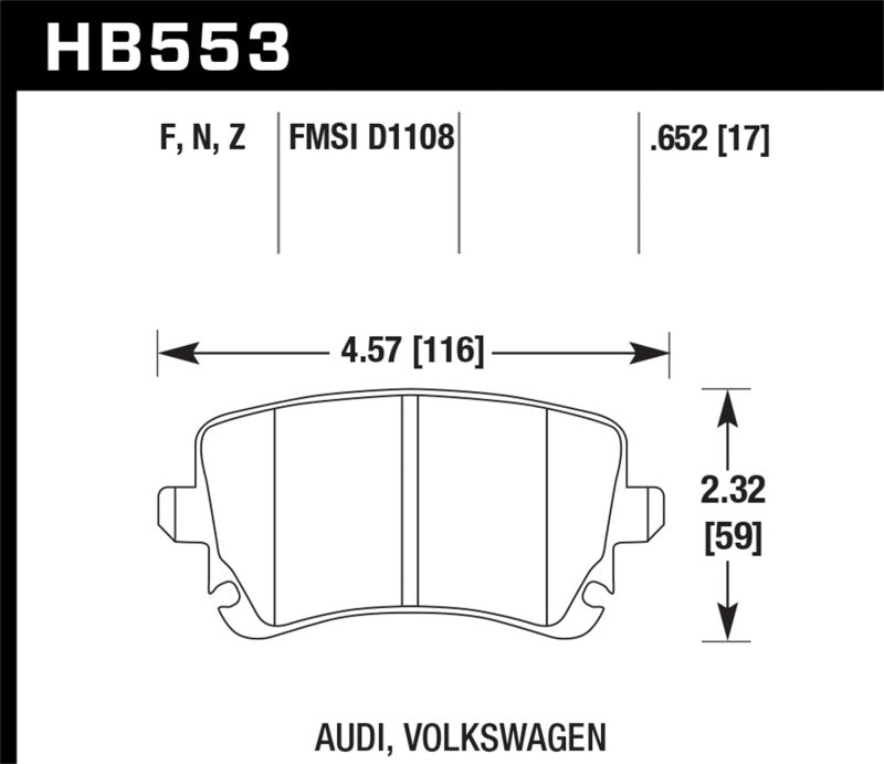 HAWK HPS Brake Pad Sets - Hawk 06-07 Audi A6 Quattro / 03-04 RS6 / 04-08 S4 HPS Street Rear Brake Pads
