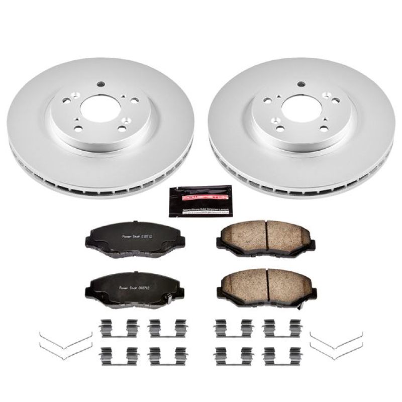 PSB Z17 Evolution Coated Kit - Power Stop 03-08 Honda Pilot Front Z17 Evolution Geomet Coated Brake Kit