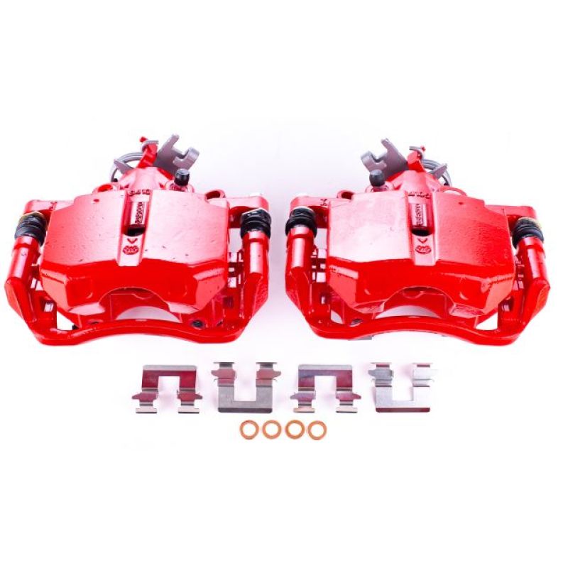 PSB Red Calipers - Power Stop 06-11 Buick Lucerne Rear Red Calipers w/Brackets - Pair