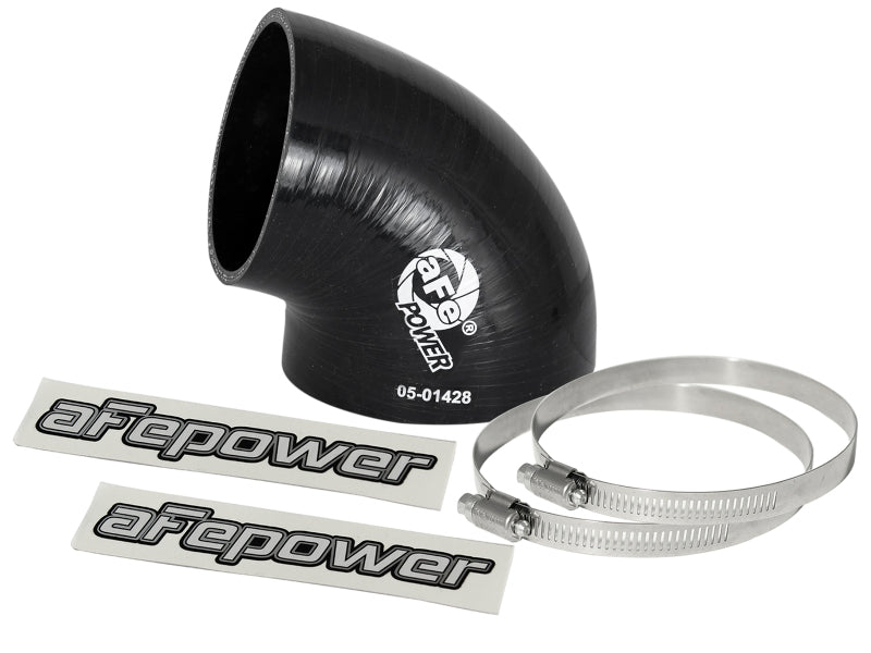 AFE Elbow Reducing Couplers - aFe Magnum FORCE CAI Univ. Silicone (3.5in to 3in ID / 75 Deg.) Elbow Reducing Coupler - Black