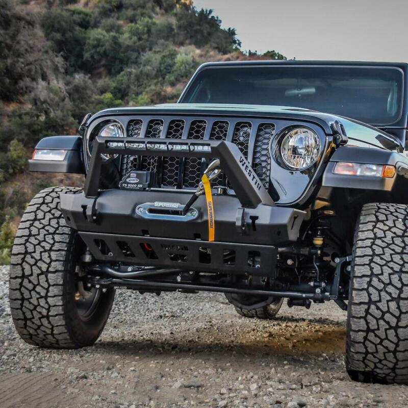 WES Snyper Stubby Bumpers - Westin 18-19 Jeep Wrangler JL WJ2 Stubby Front Bumper - Textured Black