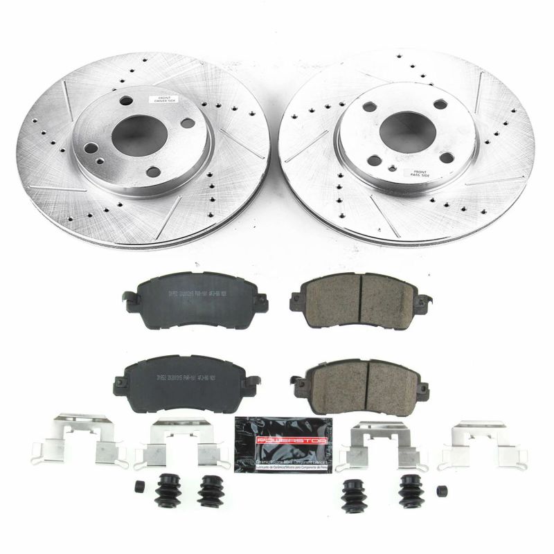 PSB Z23 Evolution Kit - Power Stop 2016 Scion iA Front Z23 Evolution Sport Brake Kit