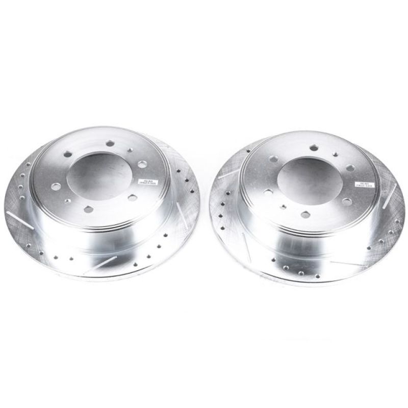 PSB Evolution Drill/Slot Rotor - Power Stop 06-10 Hummer H3 Rear Evolution Drilled & Slotted Rotors - Pair