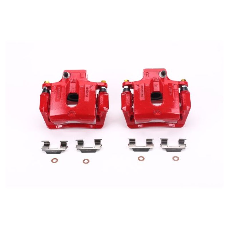 PSB Red Calipers - Power Stop 08-16 Buick Enclave Rear Red Calipers w/Brackets - Pair