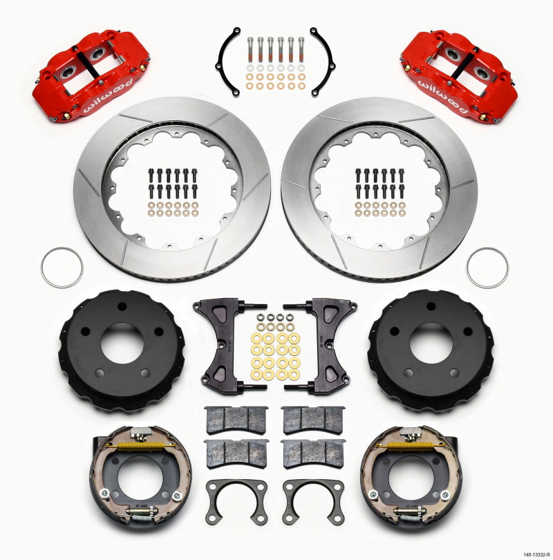 WIL Superlite Brake Kit - Wilwood Narrow Superlite 4R Rear P-Brk Kit 14.00in Red Small Ford 2.36in Off Bronco 5 x 5.50
