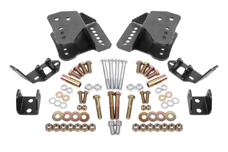 BMR Coilover Conversion Mounts - BMR 78-87 G-Body Rear Coilover Conversion Kit - Black Hammertone