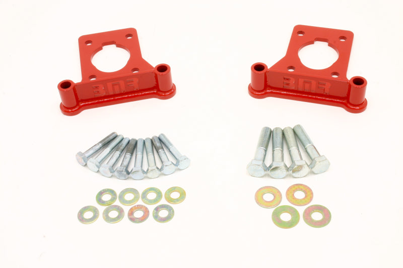 BMR Brake Caliper Brackets - BMR 93-02 F-Body Front C5 Brake Conversion Caliper Bracket - Red