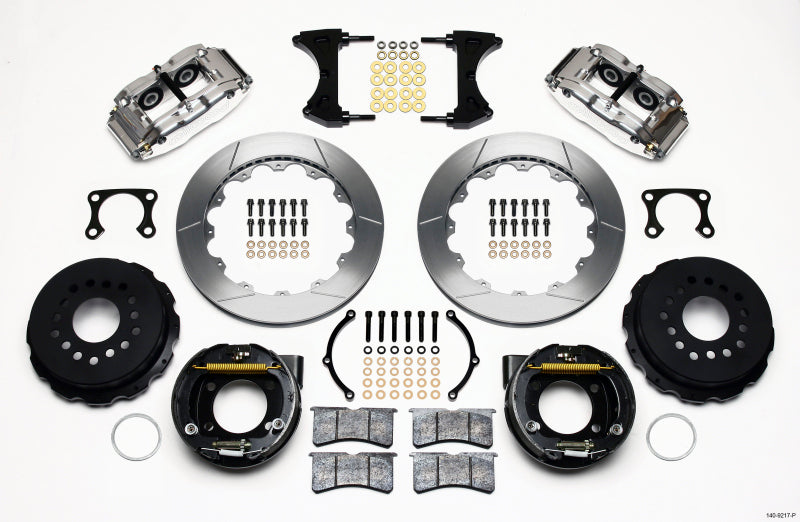 WIL Superlite Brake Kit - Wilwood Narrow Superlite 4R Rear P-Brk Kit 12.88in Polished Big Ford Old Style 2.36in Offset