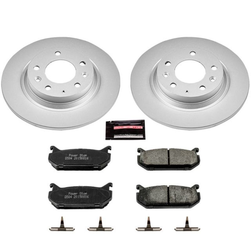 PSB Z17 Evolution Coated Kit - Power Stop 98-02 Mazda 626 Rear Z17 Evolution Geomet Coated Brake Kit