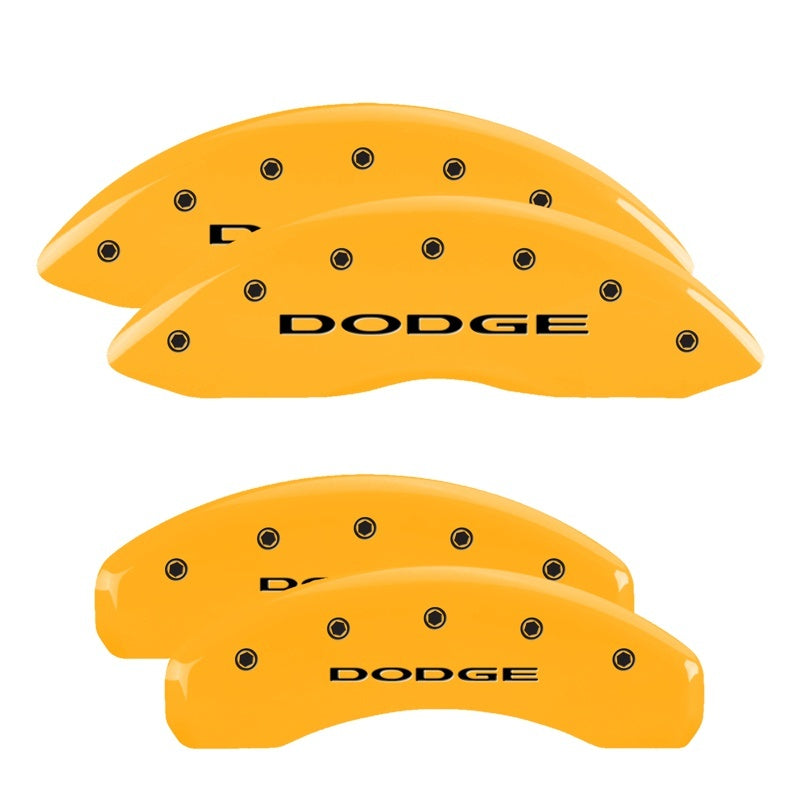 MGP Caliper Covers 4 Logo - MGP 4 Caliper Covers Engraved Front & Rear With out stripes/Dodge Yellow finish black ch