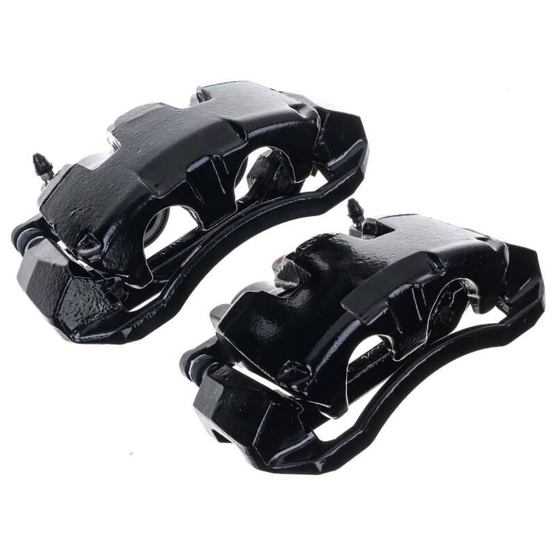 PSB Black Calipers - Power Stop 05-08 Dodge Dakota Front Black Caliper - Pair w/Bracket