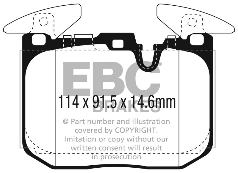 EBC Yellowstuff Brake Pad Sets - EBC 2014+ BMW I8 1.5L Turbo/Electric Yellowstuff Front Brake Pads